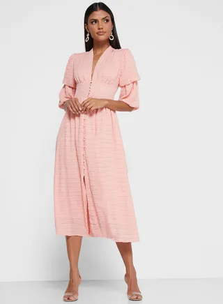 Ruffle Trim Dress