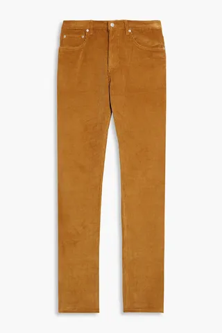 Slim-fit cotton-blend corduroy pants