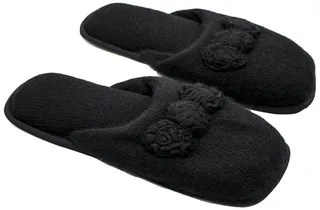 Portolano Ladies Slippers With Knitted Flowers