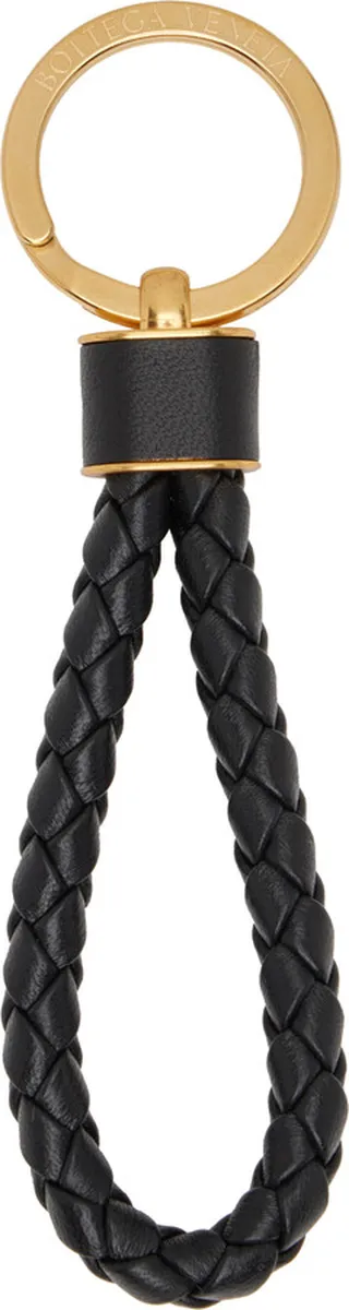 Bottega Veneta Black Intrecciato Keychain