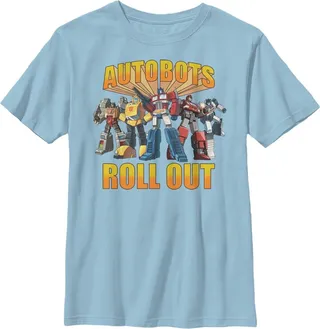 Boy's Transformers Autobots Ready to Roll Out T-Shirt - Light Blue - Large