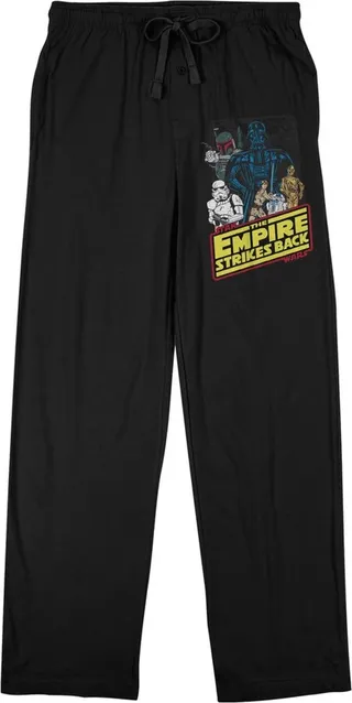 Star Wars The Empire Strikes Back Character Art Men’s Black Sleep Pajama Pants-Large