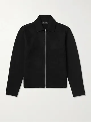 Melrose Suede and Stretch Wool-Blend Jacket