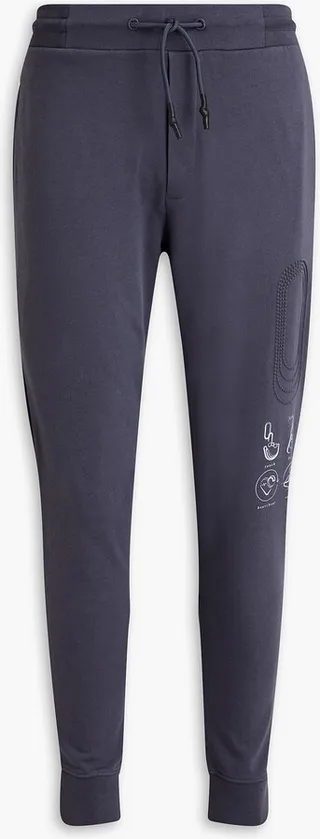 Embossed French cotton-terry sweatpants