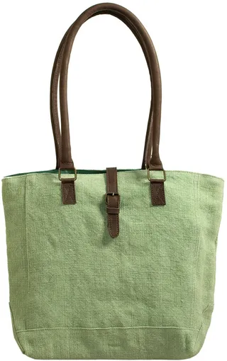 Sea Green Jute Tote Bag