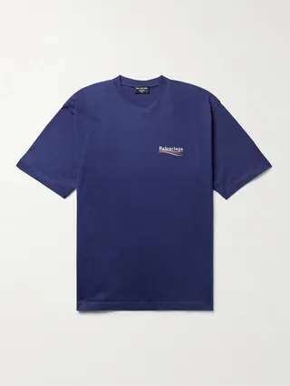 Oversized Logo-Print Cotton-Jersey T-Shirt