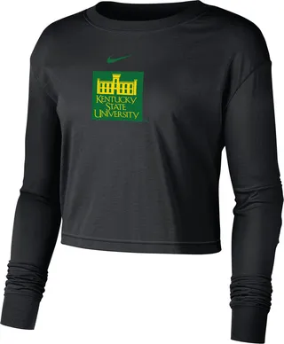 Nike Women's College (Kentucky State) Cropped Long-Sleeve T-Shirt in Black