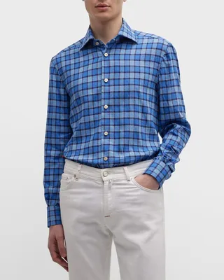 Men's Linen Check Sport Shirt