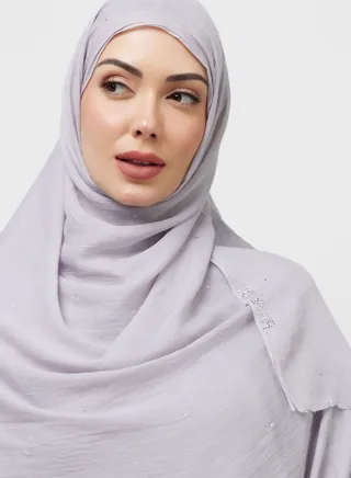 Cotton Hijab With Stone Work