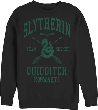 Men's Harry Potter Slytherin Quidditch Team Seeker Sweatshirt - Black - 3X Large