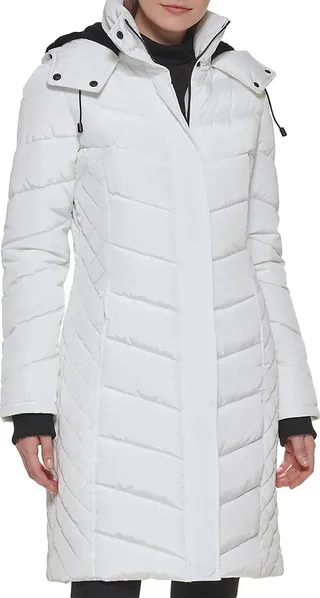 Mixed Quilted Puffer Coat