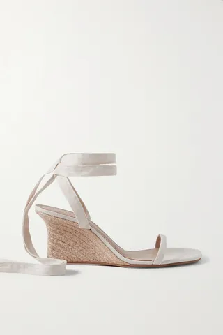 Reformation - Alessa Linen Wedge Espadrilles - Off-white