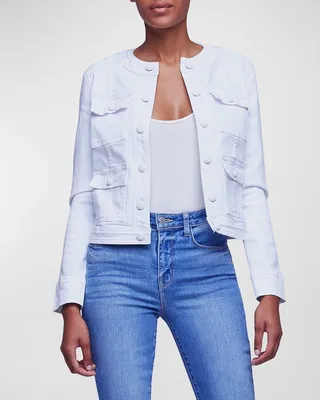 Yari Collarless Denim Jacket