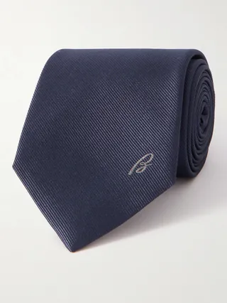 8cm Logo-Embroidered Silk-Twill Tie