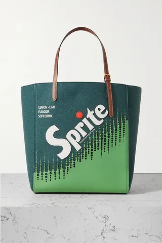 Anya Hindmarch - Sprite Appliquéd Leather And Recycled-felt Tote Bag - Green