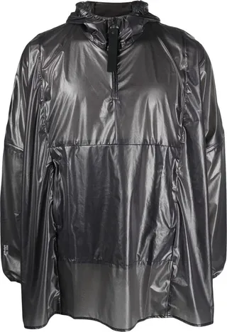 Slouchy-Body Hooded Raincoat