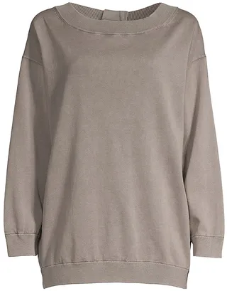 Essentials Sunbleached Cotton Keyhole Tunic Top