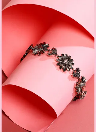 Gold Plated Designer Stone Party Wear Bracelet For Women