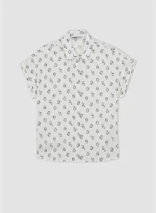 Woman Woven Short Sleeve Shirt