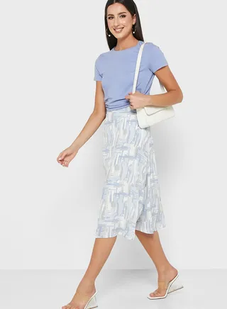 Abstract Print Skirt