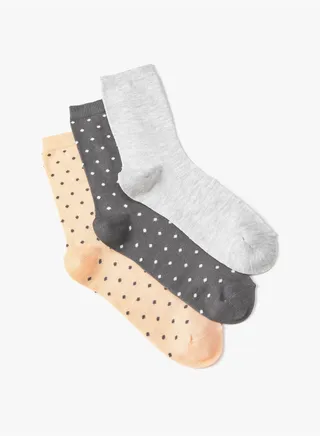 3-Pack Polka Dot Multicolor Socket Socks Set