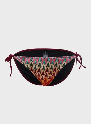 Side Tie Printed Bikini Bottom