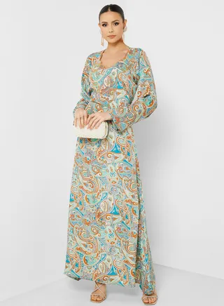 Printed Crew Neck Jalabiya