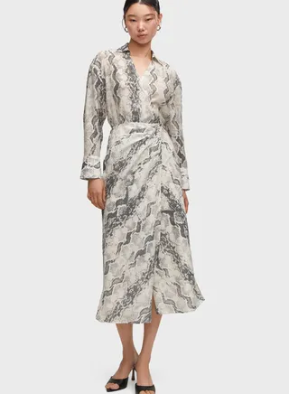 Front Slit Printed Dress