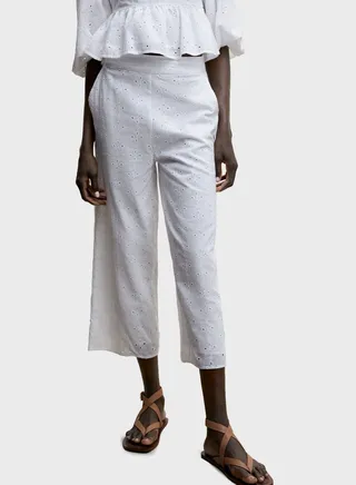Openwork High Waist Pants