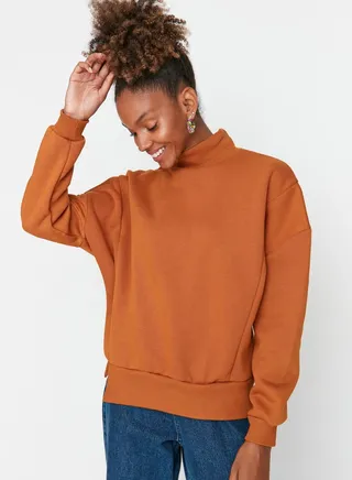 High Neck Knitted Sweatshirt