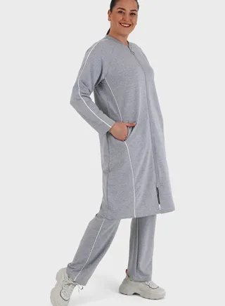 Zip Pocket Detail Tunic & Sweatpants Set
