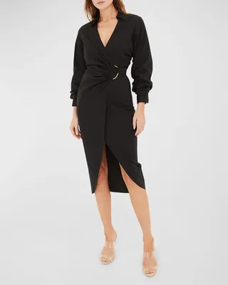Afton Wrap Midi Dress