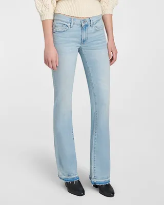 Low Rise Bootcut Jeans with Undone Hem