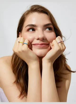 5 Part Jeweled Ring Set