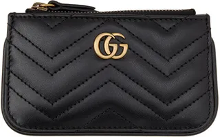 Gucci Black Marmont 2.0 Quilted Key Case Keychain
