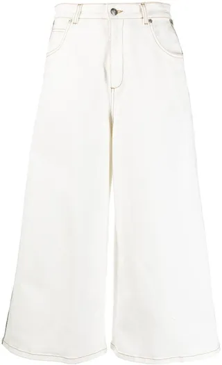 Wide Cropped-Leg Jeans