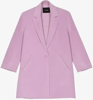 Womens Violets Single-breasted Bouclé Wool-blend Coat