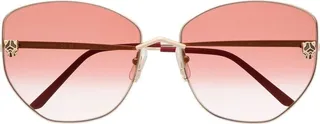 Panther-Plaque Butterfly-Frame Sunglasses