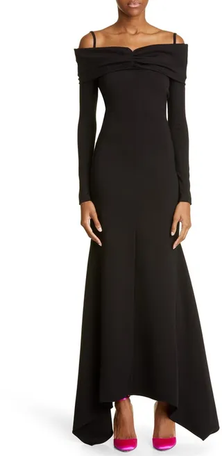 Fanny Cold Shoulder Long Sleeve Jersey Gown