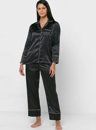 Pocket Detail Shirt & Pyjama Set