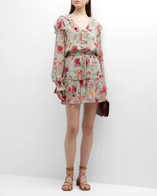 Garcelle Floral Ruffle Mini Dress