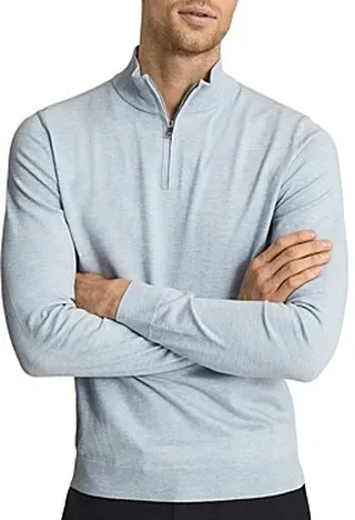 Reiss Hero Solid Regular Fit Quarter Zip Mock Neck Sweater
