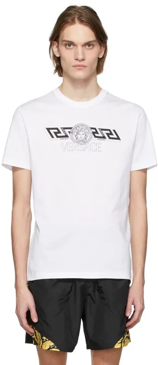 Versace White 'La Greca' T-Shirt