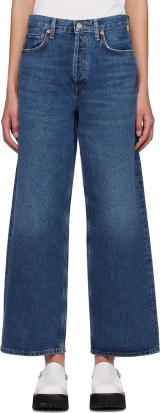AGOLDE Blue Low Slung Baggy Jeans