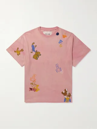 Grateful Logo-Embroidered Printed Organic Cotton-Jersey T-Shirt