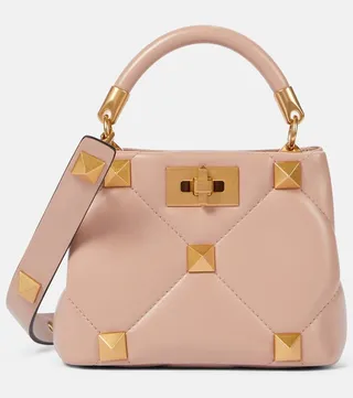 Roman Stud The Handle leather tote