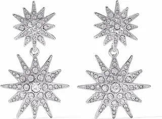 Silver-tone crystal earrings