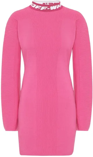Ribbed-knit minidress