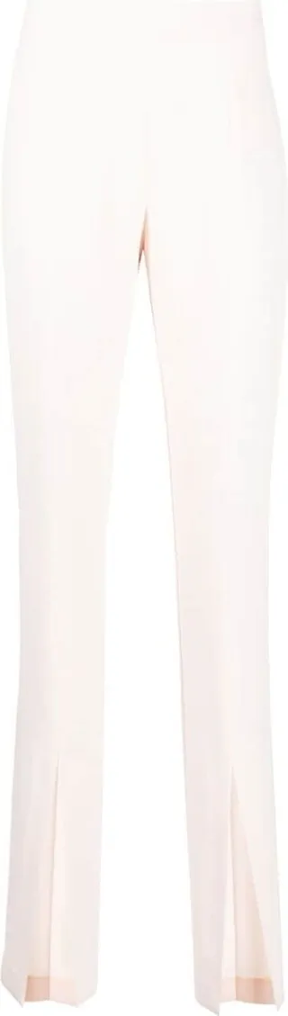 Front-Slit Straight-Leg Trousers