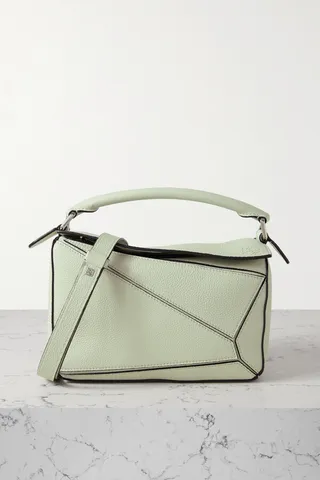 Loewe - Puzzle Small Textured-leather Shoulder Bag - Green